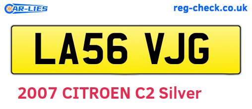 LA56VJG are the vehicle registration plates.
