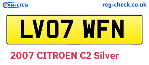 LV07WFN are the vehicle registration plates.