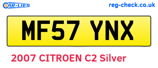 MF57YNX are the vehicle registration plates.
