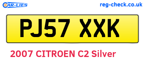 PJ57XXK are the vehicle registration plates.