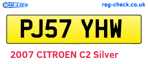 PJ57YHW are the vehicle registration plates.