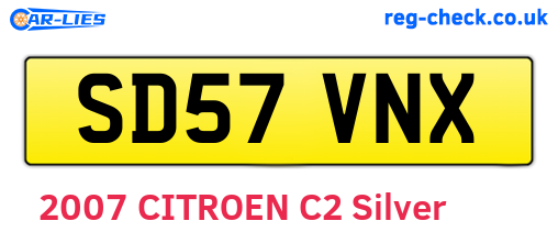 SD57VNX are the vehicle registration plates.