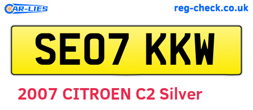 SE07KKW are the vehicle registration plates.