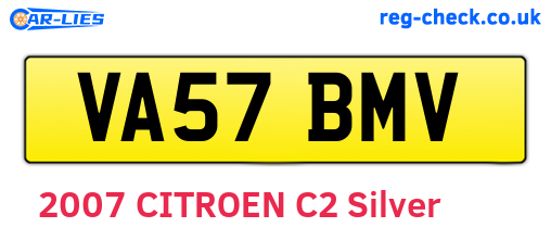 VA57BMV are the vehicle registration plates.