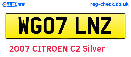 WG07LNZ are the vehicle registration plates.