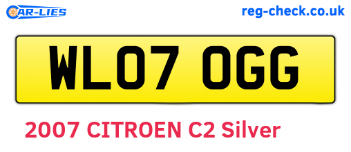 WL07OGG are the vehicle registration plates.