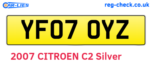 YF07OYZ are the vehicle registration plates.