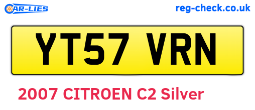 YT57VRN are the vehicle registration plates.