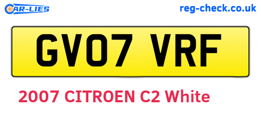 GV07VRF are the vehicle registration plates.
