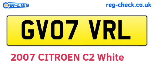 GV07VRL are the vehicle registration plates.