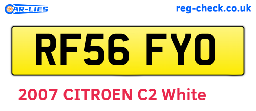 RF56FYO are the vehicle registration plates.