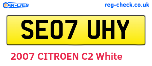 SE07UHY are the vehicle registration plates.