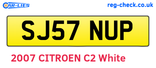 SJ57NUP are the vehicle registration plates.