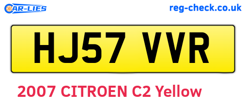 HJ57VVR are the vehicle registration plates.