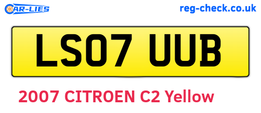 LS07UUB are the vehicle registration plates.
