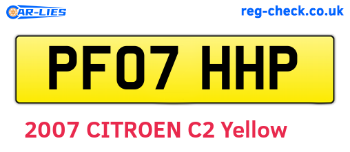 PF07HHP are the vehicle registration plates.