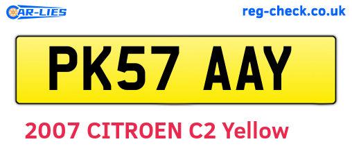 PK57AAY are the vehicle registration plates.