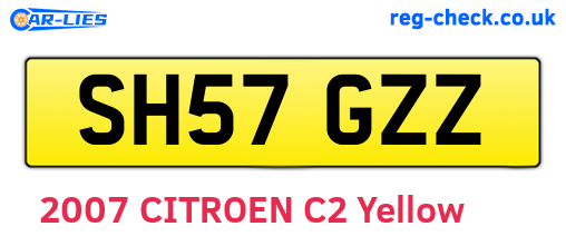SH57GZZ are the vehicle registration plates.