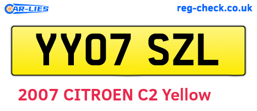 YY07SZL are the vehicle registration plates.
