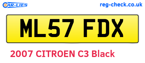 ML57FDX are the vehicle registration plates.