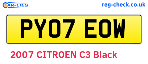 PY07EOW are the vehicle registration plates.