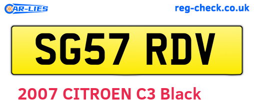 SG57RDV are the vehicle registration plates.