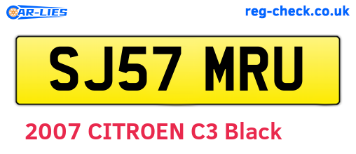 SJ57MRU are the vehicle registration plates.