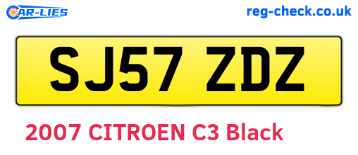 SJ57ZDZ are the vehicle registration plates.