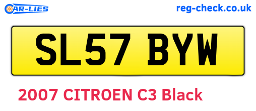 SL57BYW are the vehicle registration plates.