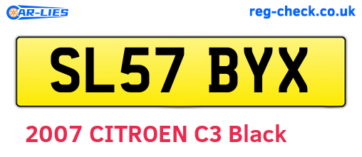 SL57BYX are the vehicle registration plates.