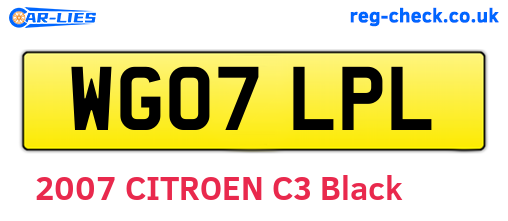 WG07LPL are the vehicle registration plates.
