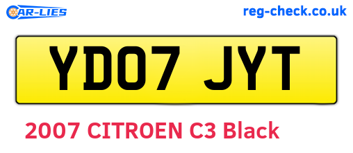 YD07JYT are the vehicle registration plates.