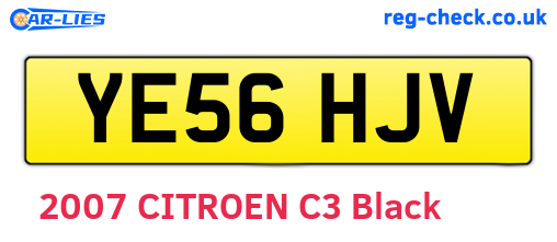 YE56HJV are the vehicle registration plates.