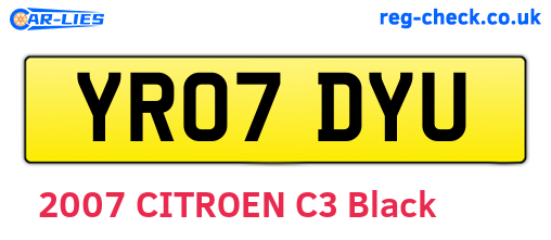 YR07DYU are the vehicle registration plates.