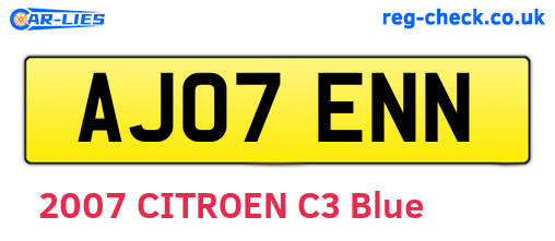 AJ07ENN are the vehicle registration plates.