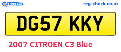 DG57KKY are the vehicle registration plates.