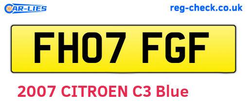 FH07FGF are the vehicle registration plates.
