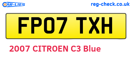FP07TXH are the vehicle registration plates.