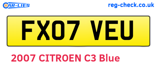 FX07VEU are the vehicle registration plates.