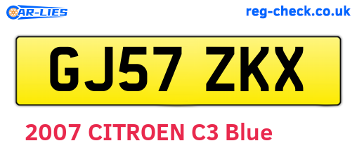 GJ57ZKX are the vehicle registration plates.