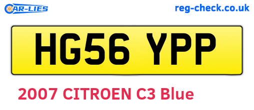 HG56YPP are the vehicle registration plates.