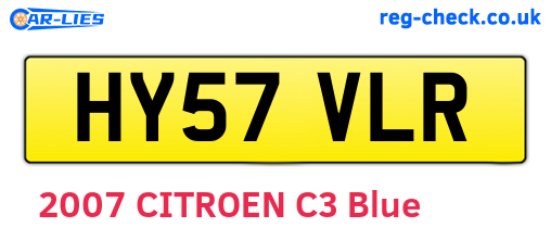 HY57VLR are the vehicle registration plates.