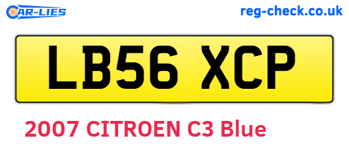 LB56XCP are the vehicle registration plates.
