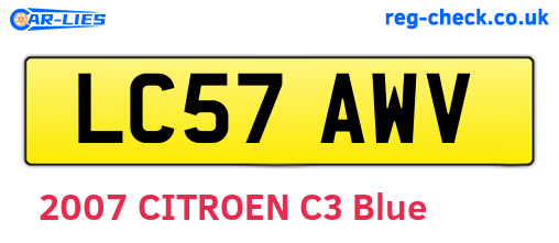 LC57AWV are the vehicle registration plates.