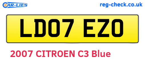 LD07EZO are the vehicle registration plates.