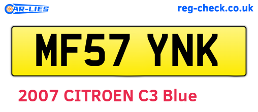 MF57YNK are the vehicle registration plates.
