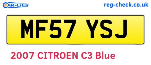 MF57YSJ are the vehicle registration plates.