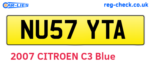 NU57YTA are the vehicle registration plates.