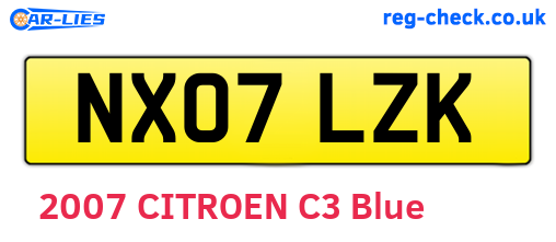 NX07LZK are the vehicle registration plates.