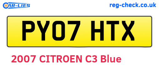 PY07HTX are the vehicle registration plates.